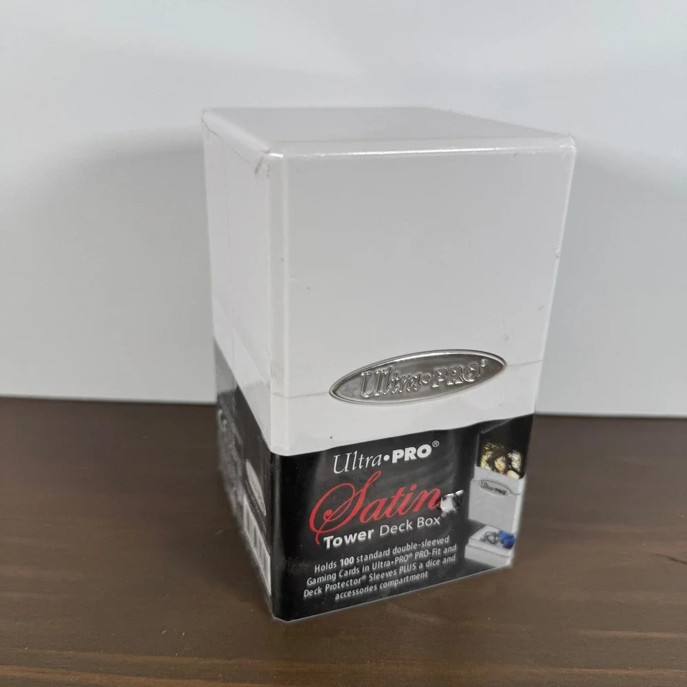 Ultra Pro Satin Tower Deck Box 100+ Card Storage Dice Tray White New Sealed